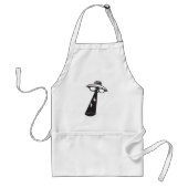 Retro UFO Ontvoering Grafische Alien Sci-Fi Standaard Schort (Voorkant)