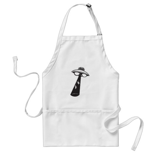 Retro UFO Ontvoering Grafische Alien Sci-Fi Standaard Schort (Voorkant)