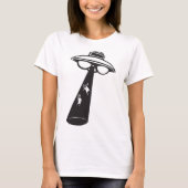 Retro UFO Ontvoering Grafische Alien Sci-Fi T-shirt (Voorkant)