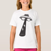 Retro UFO Ontvoering Grafische Alien Sci-Fi T-shirt (Voorkant)