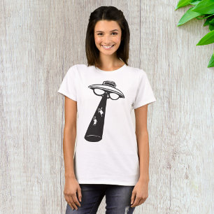 Retro UFO Ontvoering Grafische Alien Sci-Fi T-shirt