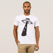 Retro UFO Ontvoering Grafische Alien Sci-Fi T-shirt (Voorkant volledig)
