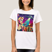 Retro UFO Pin-Up T-shirt (Voorkant)