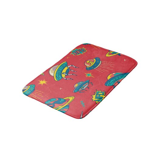 Retro UFO Space Invaders Badmat (Gekanteld)