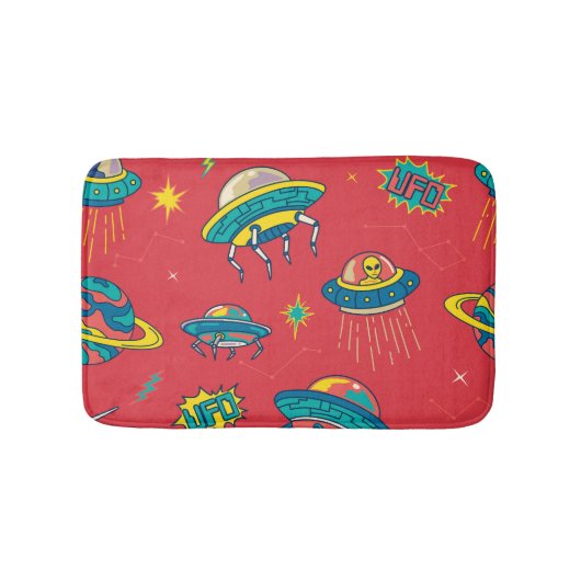 Retro UFO Space Invaders Badmat (Voorkant)