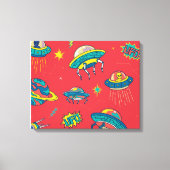 Retro UFO Space Invaders Canvas Afdruk (Voorkant)