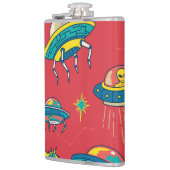 Retro UFO Space Invaders Heupfles (Links)