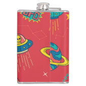Retro UFO Space Invaders Heupfles (Achterkant)