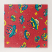 Retro UFO Space Invaders Legpuzzel (Horizontaal)