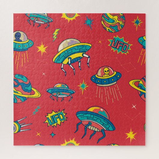 Retro UFO Space Invaders Legpuzzel (Verticaal)