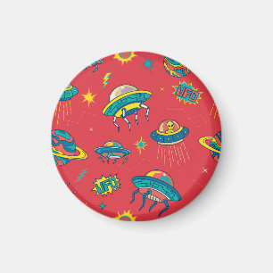 Retro UFO Space Invaders Magneet