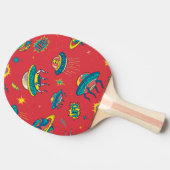 Retro UFO Space Invaders Tafeltennisbatje (Zijkant)