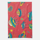 Retro UFO Space Invaders Theedoek (Verticaal)