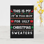 Retro Ugly Christmas Sweater Candy Cane Tree Vibes Kaart (Gele Bloem)
