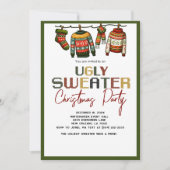 Retro Ugly Christmas Sweater Holiday Party  Kaart (Voorkant)