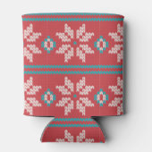 Retro Ugly Christmas Sweater Nordic Red Blue Blikjeskoeler (Achterkant)