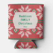 Retro Ugly Christmas Sweater Nordic Red Green Blikjeskoeler (Voorkant)