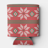 Retro Ugly Christmas Sweater Nordic Red Green Blikjeskoeler (Achterkant)