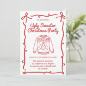 Retro Ugly Christmas Sweater Party                 Kaart (Staand voorkant)