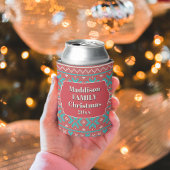 Retro Ugly Christmas Sweater Snowflakes Blikjeskoeler