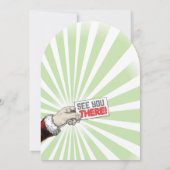 Retro Ugly Sweater Christmas Party Arch Uitnodigin Kaart (Achterkant)