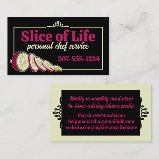 Retro ui schets koken culinaire zaken ca... visitekaartje (Voorkant / Achterkant)
