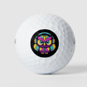Retro Uil Dragen Hoofdtelefoon Golfballen (Voorkant)