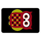 Retro Uil in Rood Magneet (Horizontaal)