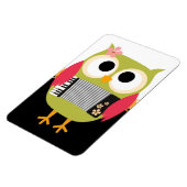 Retro Uil met Accordion - Leuk! Magneet (Linkerzijde)