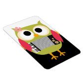 Retro Uil met Accordion - Leuk! Magneet (Rechterzijde)