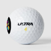 Retro-uil met koptelefoon golfballen (Logo)