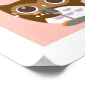 Retro Uil Posterprint Poster (Hoek)