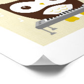 Retro Uil Posterprint Poster (Hoek)