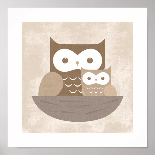 Retro Uil Posterprint Poster (Voorkant)
