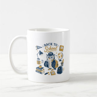 Retro Uil Terug naar School Koffiemok
