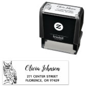 Retro Uil Zelfinkende Retouradres Stempel (In situ)