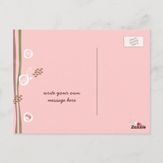 Retro Uilen Familie Lief Whimsische Strepen Nest P Briefkaart (Achterkant)