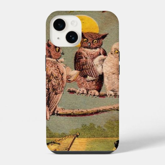 Retro Uilen iPhone Hoesje (Achterkant)