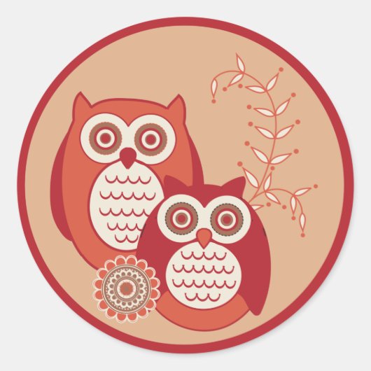 Retro Uilen Stickers (Voorkant)