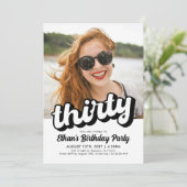 Retro uitnodiging 30e verjaardag | Dertig verjaard (Staand voorkant)