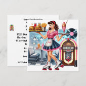 Retro-uitnodiging Kaart (Voorkant / Achterkant)