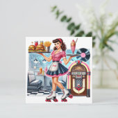 Retro-uitnodiging Kaart (Staand voorkant)