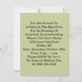 Retro uitnodiging om een Party Man Cave Thema te o (Achterkant)