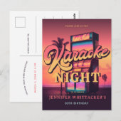 Retro uitnodiging voor 30e verjaardag karaoke fees (Voorkant / Achterkant)