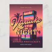 Retro uitnodiging voor 30e verjaardag karaoke-fees (Voorkant)