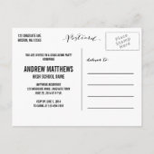 retro | Uitnodiging voor afstudeerfeest Briefkaart (Achterkant)