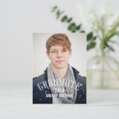 retro | Uitnodiging voor afstudeerfeest Briefkaart (Staand voorkant)