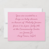 Retro uitnodiging voor een babyshower voor een mei (Achterkant)