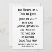 Retro uitnodiging vrijgezellenfeest (Achterkant)