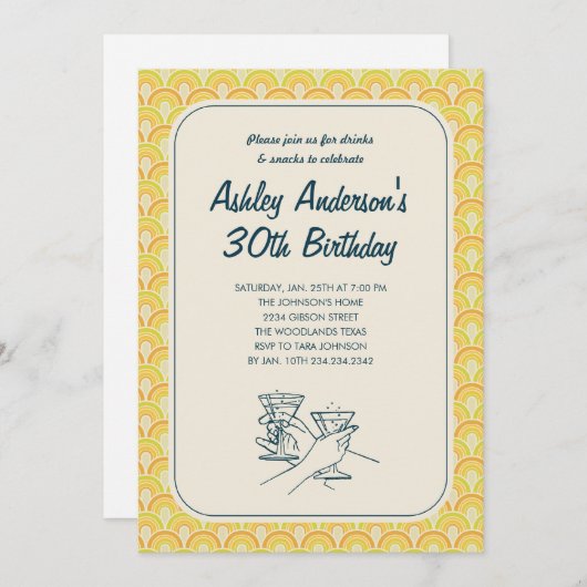 Retro Uitnodigingen (Voorkant / Achterkant)